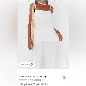 Show Me Your MuMu White Linen Abby Top
